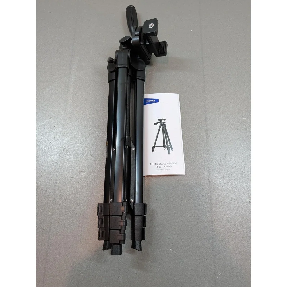 Neewer TP53 Entry Level Tripod Black 50 Inch with Phone Holder and Manual